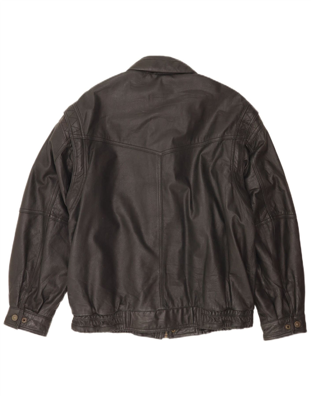 Męska Kurtka Bomber Vintage ze Skóry EU 50 Duża Czarna Skóra