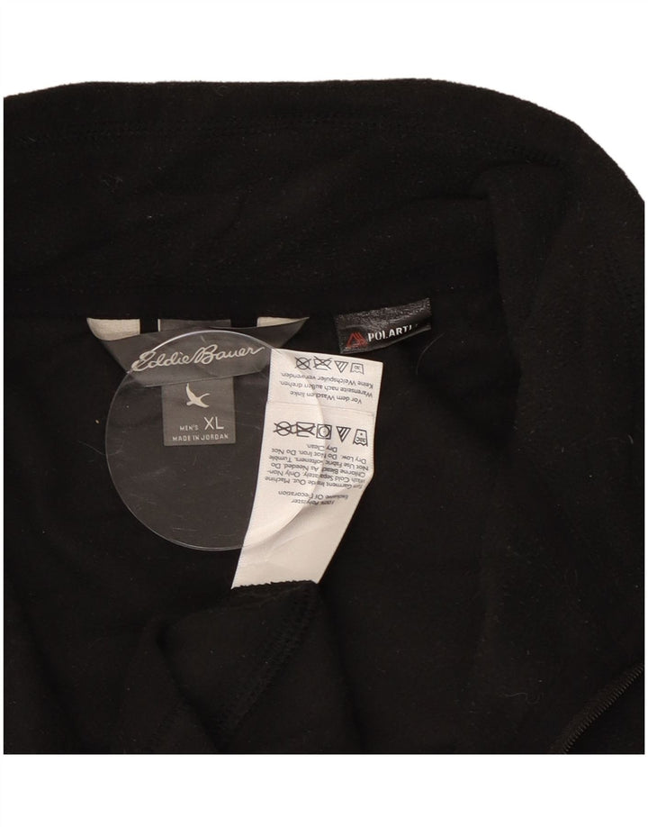 Męski sweter polarowy XL z zamkiem błyskawicznym Eddie Bauer, czarny poliester