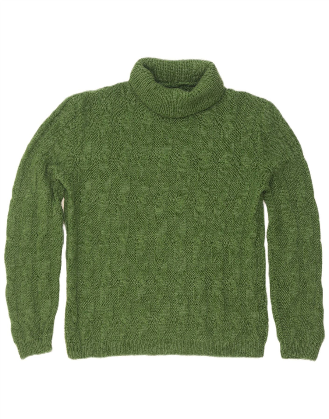 Vintage męski sweter z wywijanym dekoltem, mały zielony