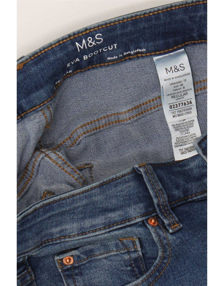 Marks & Spencer Damskie Eva Regular Bootcut Jeansy UK 12 Medium W32 L30 Niebieskie