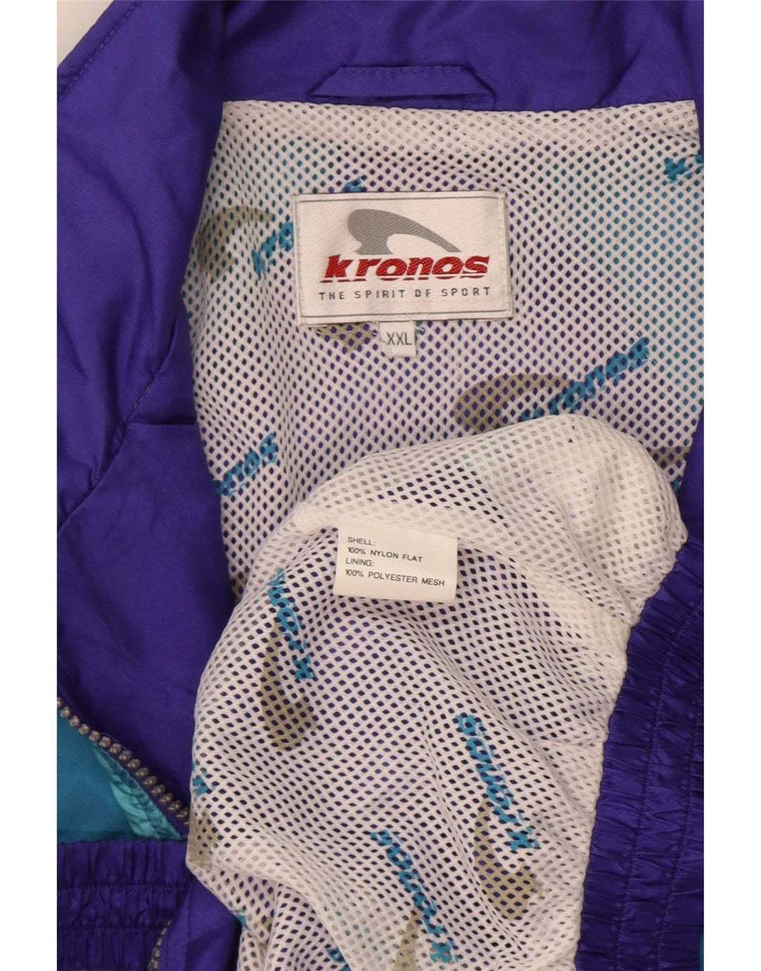 Męska kurtka dresowa Kronos 2XL Fioletowy nylon z blokami kolorów