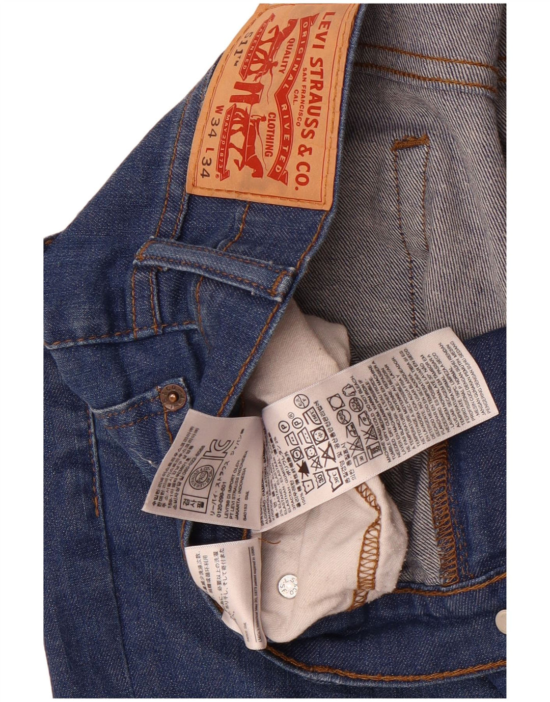Męskie jeansy Levi's 511 Slim 34 L34 Niebieskie bawełniane