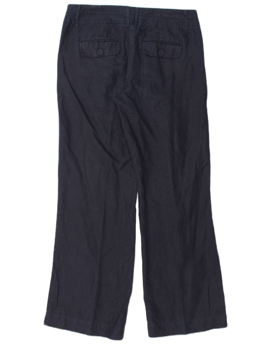 Spodnie Chino damskie MONSOON z szeroką nogawką UK 10 Small W32 L31 Granatowe lniane