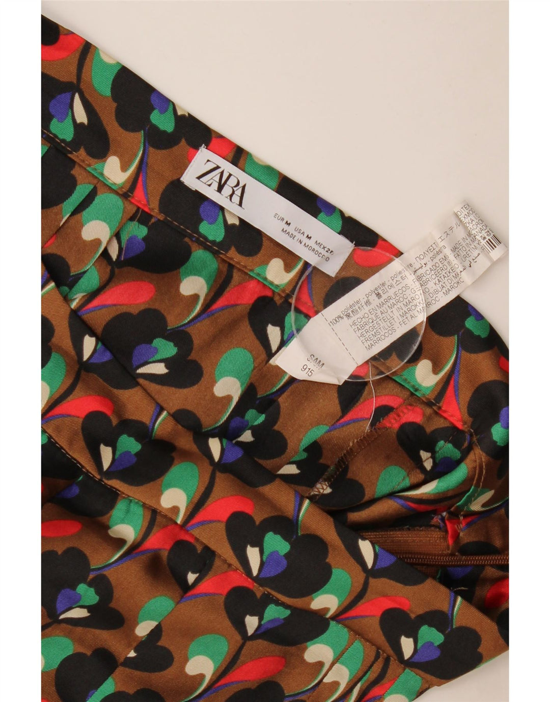 Damska plisowana spódnica Zara Medium W28 Brązowy kwiatowy poliester