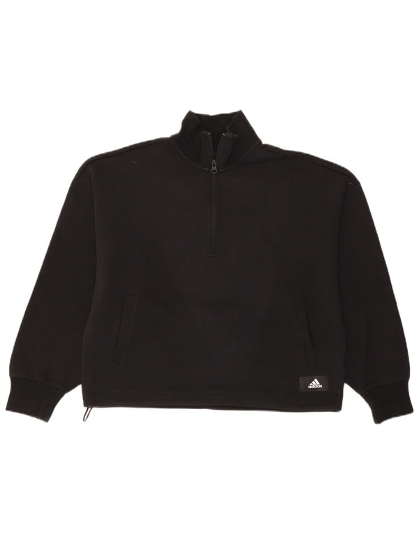 Damska bluza Adidas Oversized Crop Zip Neck Sweter UK 8/10 Small Black