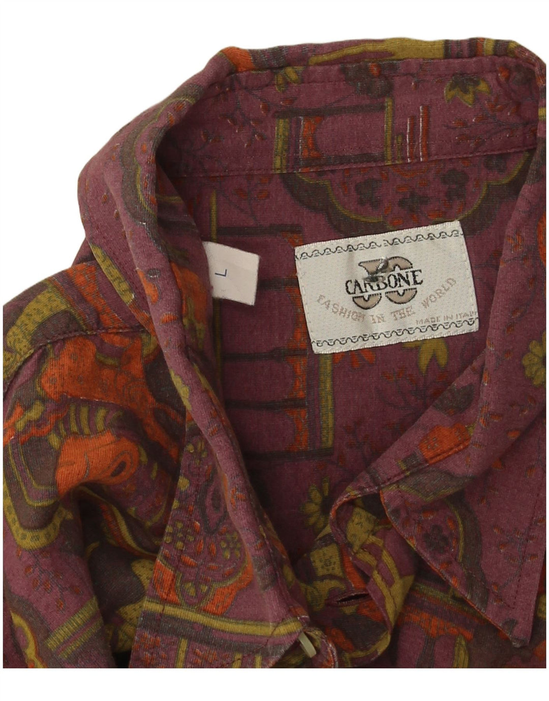 Koszula męska w stylu vintage w abstrakcyjny wzór, duża fioletowa wiskoza