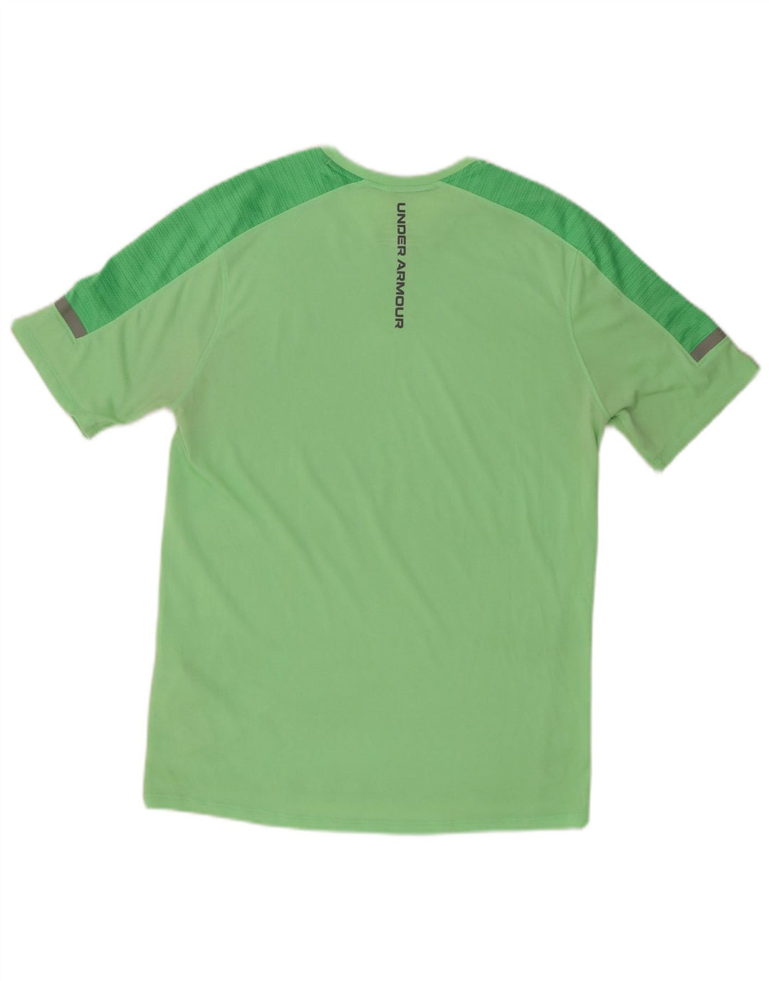 Męski T-shirt z grafiką UNDER ARMOUR, mały, zielony, poliestrowy blok kolorów