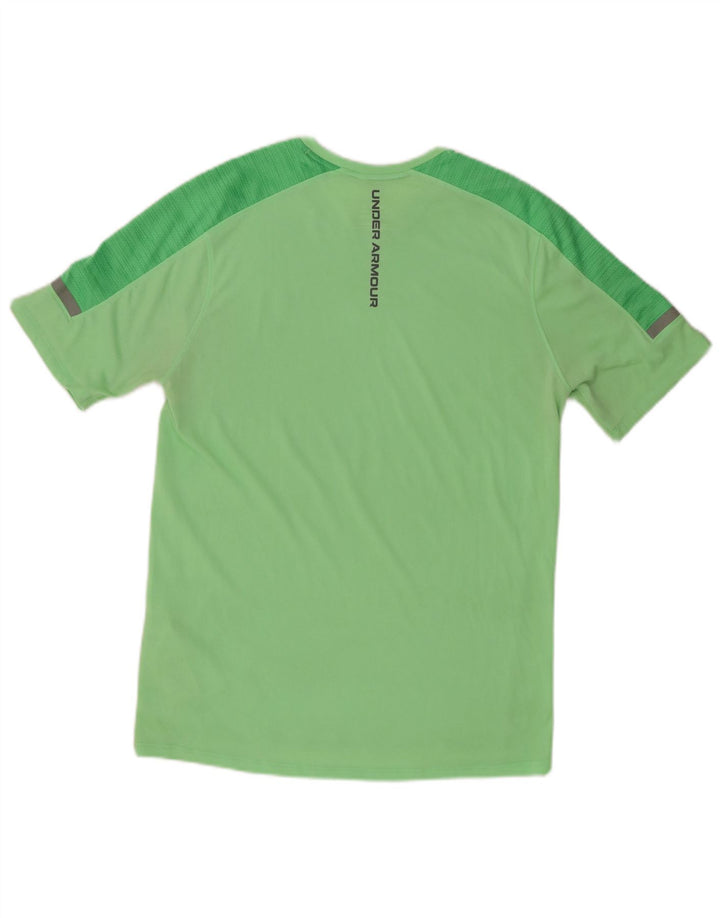 Męski T-shirt z grafiką UNDER ARMOUR, mały, zielony, poliestrowy blok kolorów