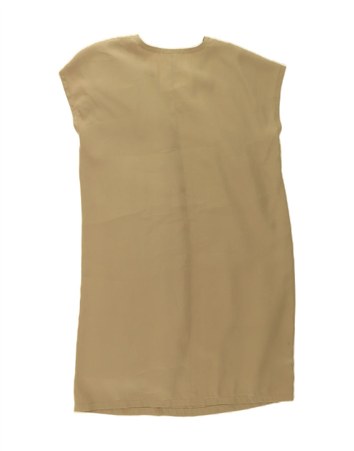 VINTAGE Womens Sleeveless Shift Dress UK 16 Large Khaki Vintage Vintage and Second-Hand Vintage from Messina Hembry 