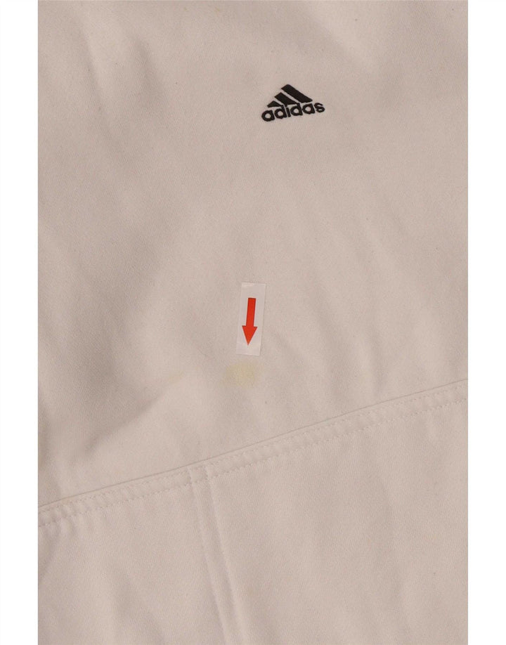 Męska bluza z kapturem Adidas, średnia biała bawełna