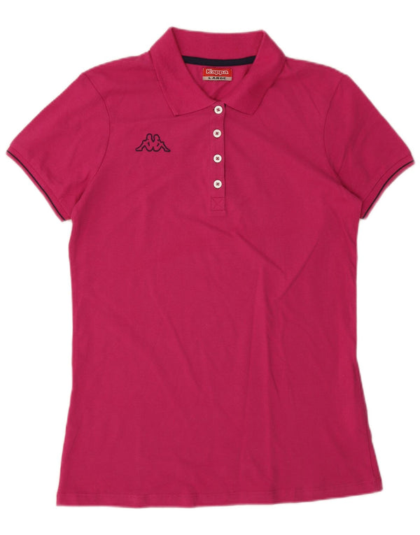 Kappa Womens Polo Shirt UK 14 Large Pink Cotton