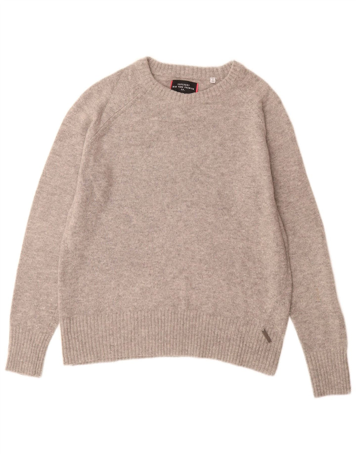 Damski sweter Superdry z dekoltem w łódkę, UK 14, średni szary nylon