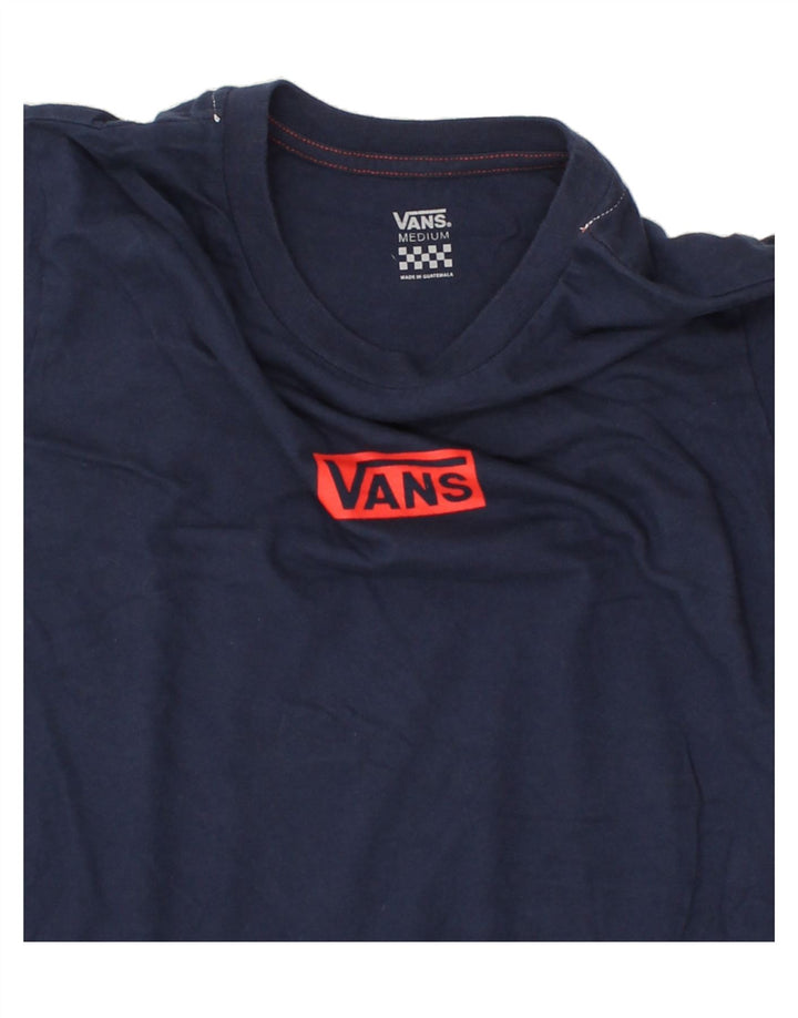 VANS Womens Graphic T-Shirt Top UK 12 Medium Navy Blue Cotton Vintage Vans and Second-Hand Vans from Messina Hembry 