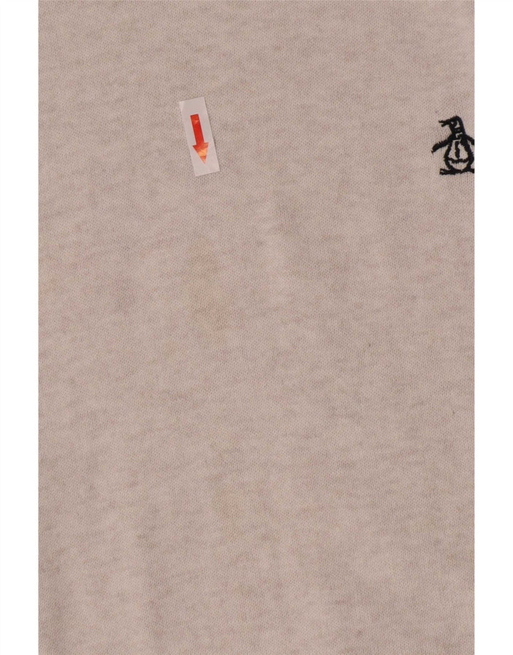 Męski sweter z dekoltem w łódkę Penguin, 2XL, szara bawełna