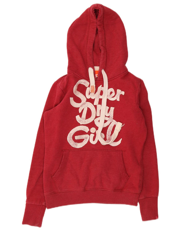 Damski sweter z kapturem Superdry, UK 10, mały, czerwony, bawełniany