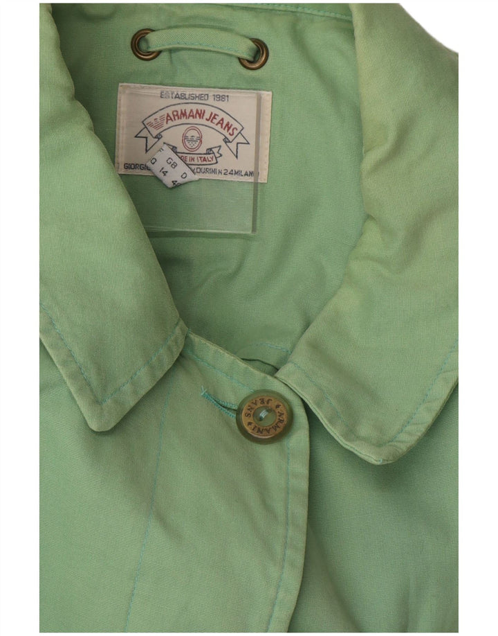 Armani Jeans Damski płaszcz oversize UK 14, duży, zielony, bawełniany