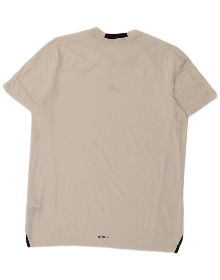 Adidas Męski T-shirt Top Duży Biały Poliester Sport