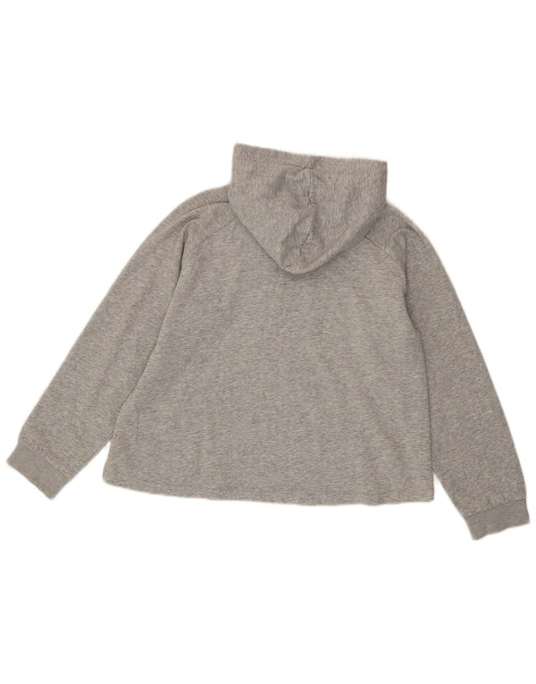 Damska bluza z kapturem Fila Crop Graphic UK 16, duża, szara bawełna z blokami kolorów