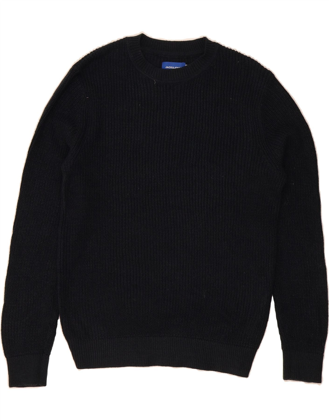 JACK & JONES Mens Crew Neck Jumper Sweater Medium Navy Blue Acrylic Vintage Jack & Jones and Second-Hand Jack & Jones from Messina Hembry 