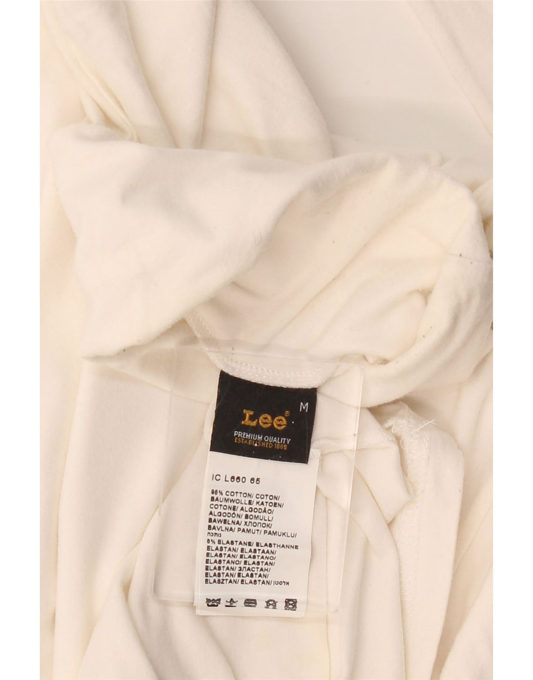 LEE Womens Top Long Sleeve UK 12 Medium White Cotton