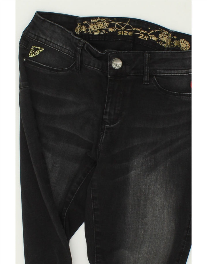 DESIGUAL Womens Crop Slim Jeans W28 L24 Black Vintage Desigual and Second-Hand Desigual from Messina Hembry 