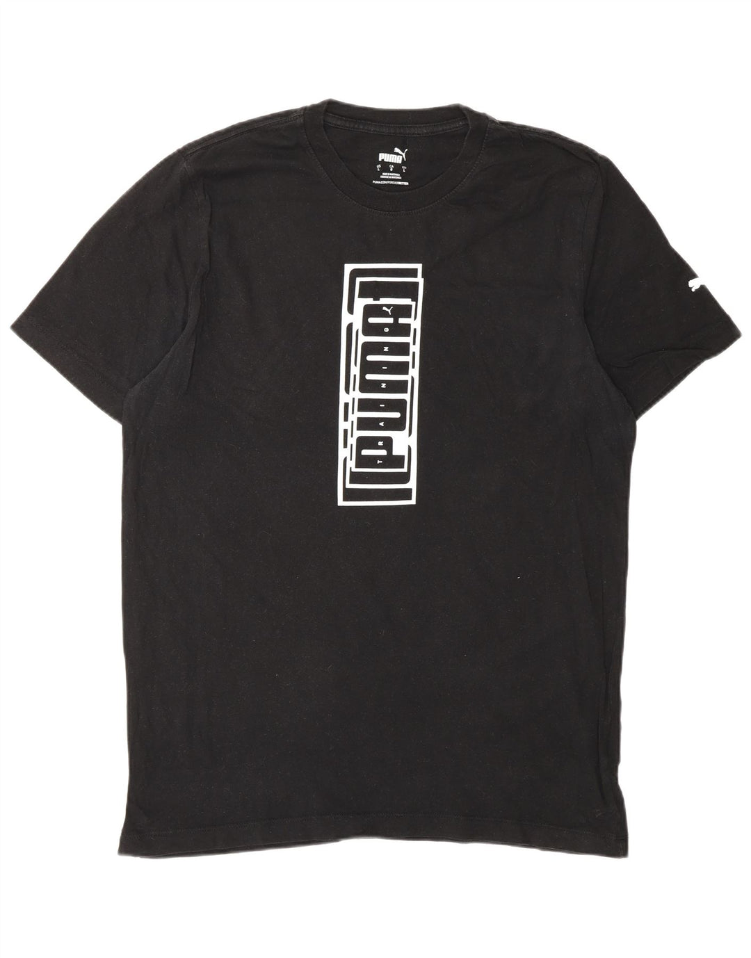 PUMA Mens Graphic T-Shirt Top Large Black Cotton