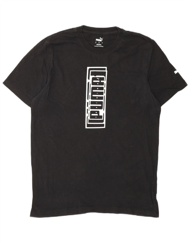 PUMA Mens Graphic T-Shirt Top Large Black Cotton