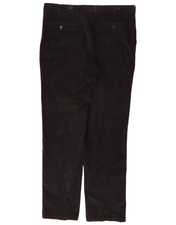 Męskie proste sztruksowe spodnie w stylu vintage IT 48 Medium W36 L34 Czarna bawełna