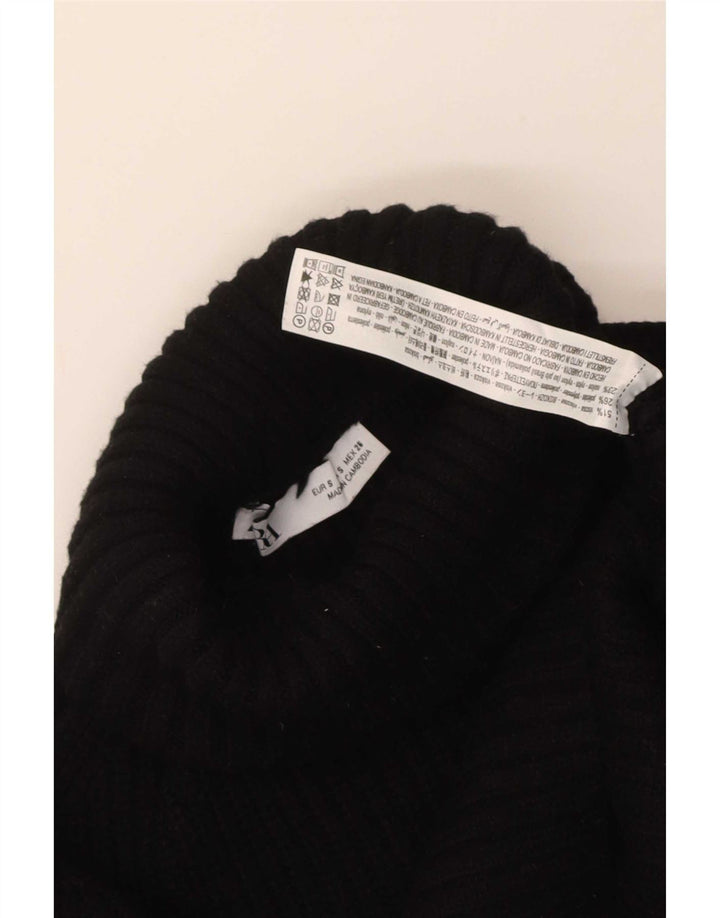 Damski sweter Zara Crop Oversize z golfem UK 10 Small Black