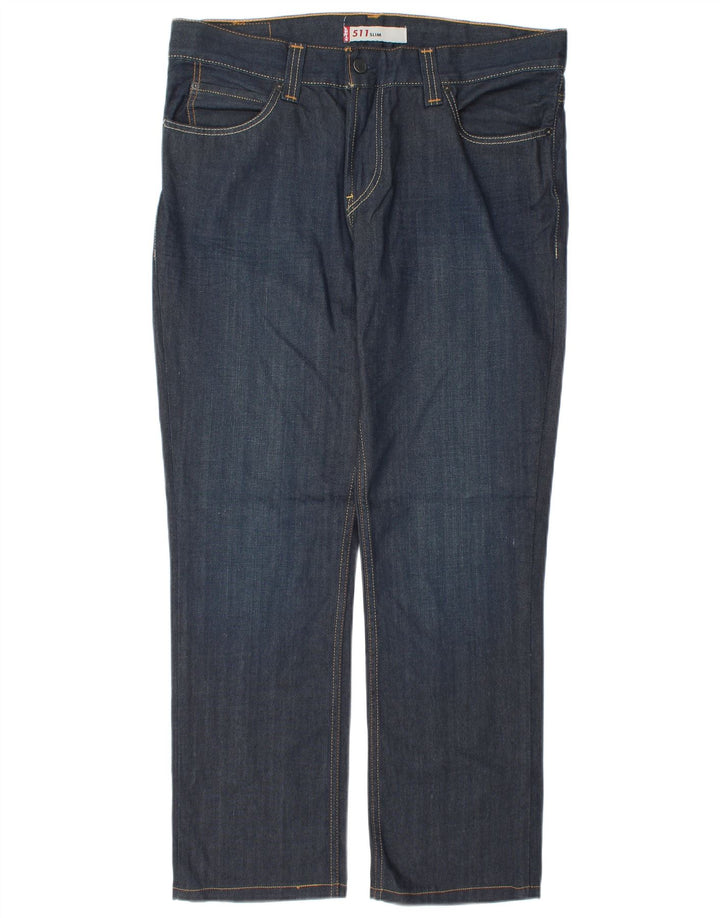 Męskie jeansy Levi's 511 Slim W38 L31 Granatowa bawełna