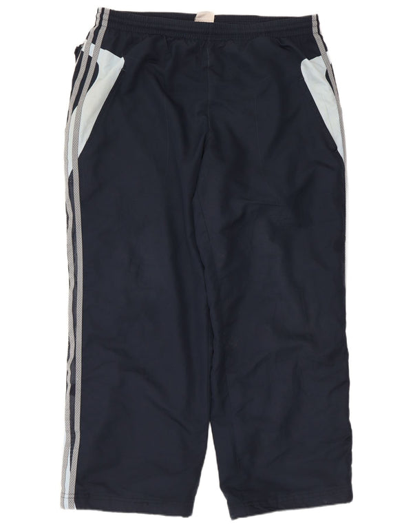 Męskie spodnie dresowe Adidas, duże, granatowe, z blokami kolorów, z poliestru
