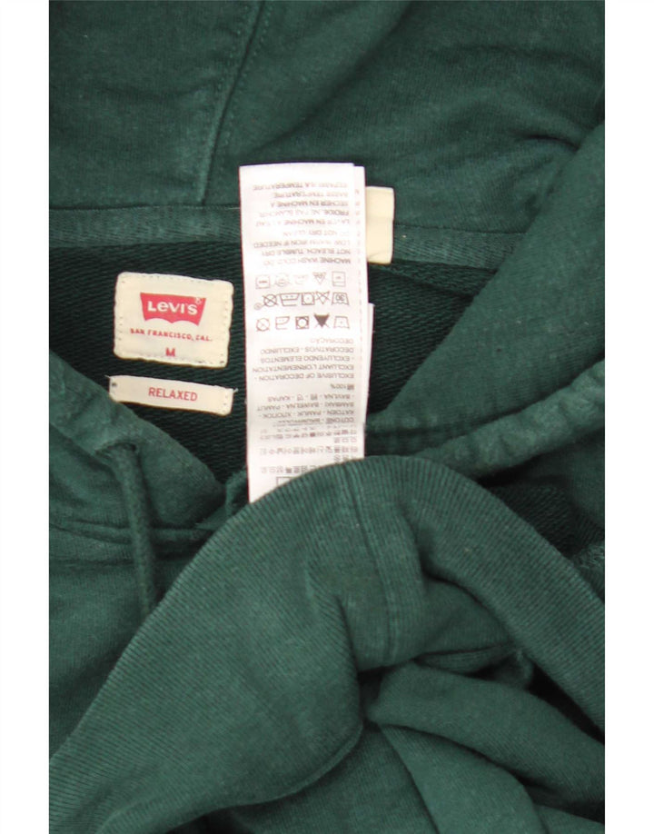 Męski sweter z kapturem Levi's z grafiką, średnio zielony, bawełniany