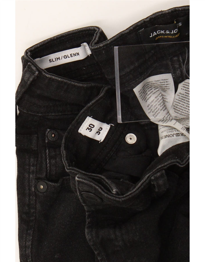 Męskie jeansy Jack & Jones GLENN Slim W30 L30 Czarne bawełniane