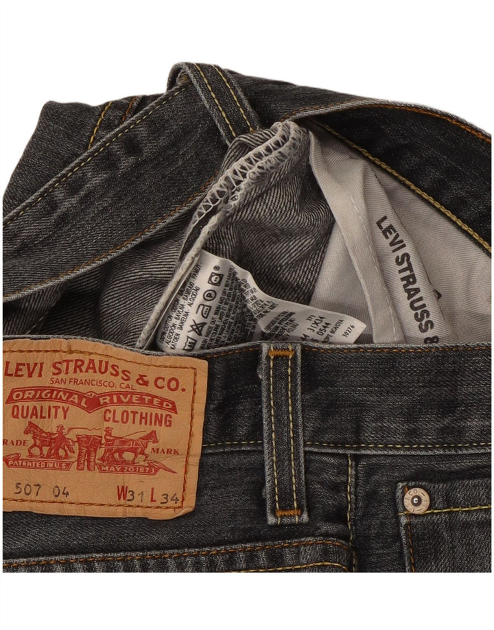 Męskie jeansy Levi's 507 Bootcut W31 L29 Czarna bawełna