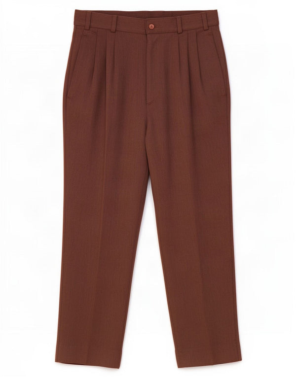 Męskie spodnie garniturowe w stylu vintage IT 46 Small W30 L29 Brązowe Morskie