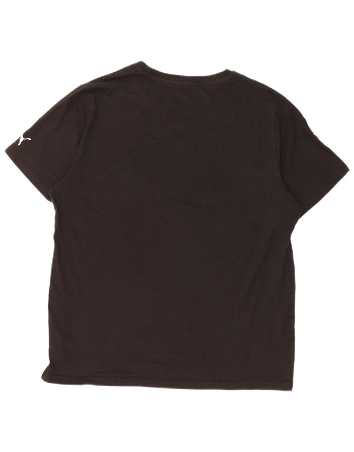 Męski T-shirt z grafiką PUMA, duży, czarny, bawełniany