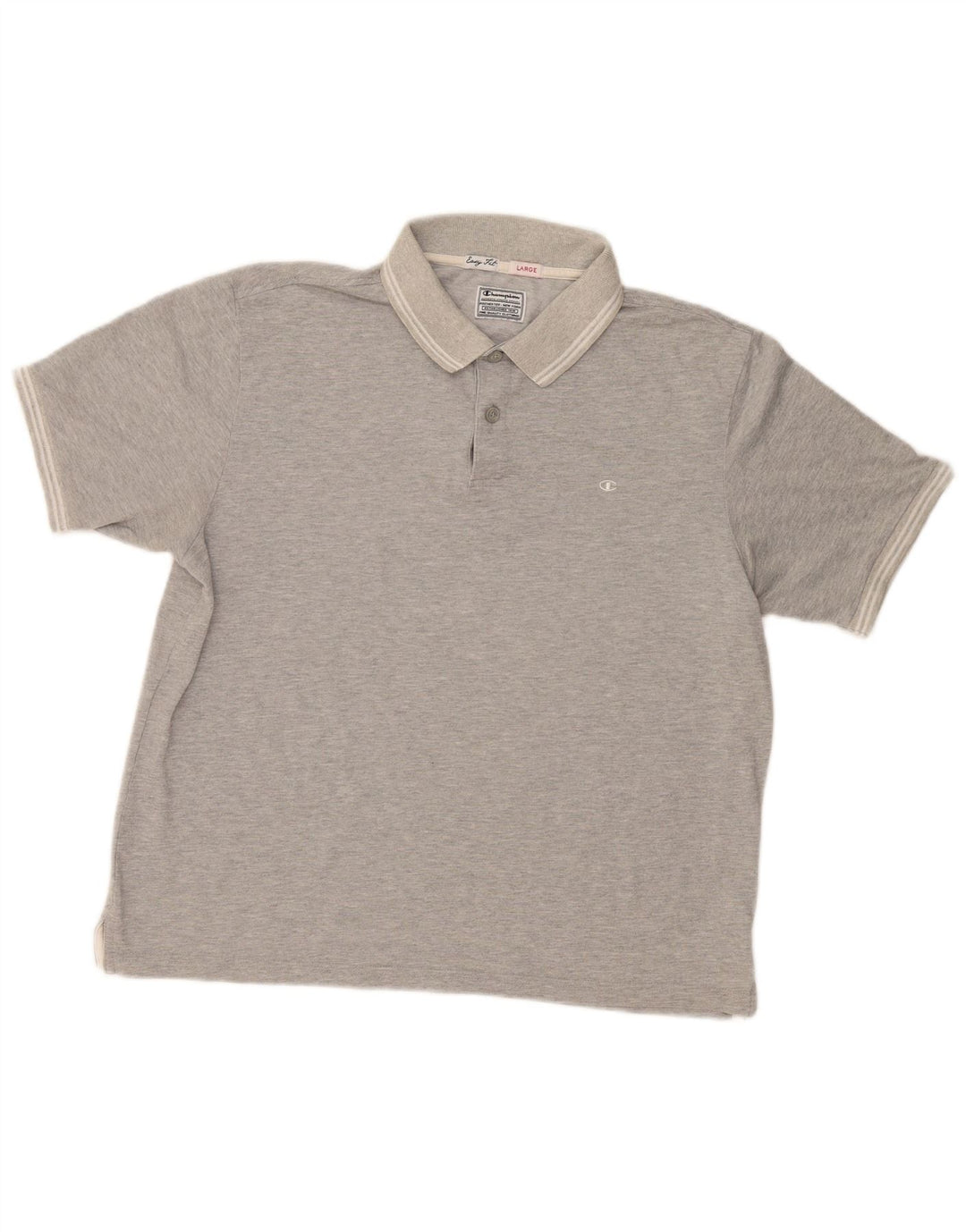 Męska koszulka polo CHAMPION Easy Fit, duża, szara, bawełniana w plamki