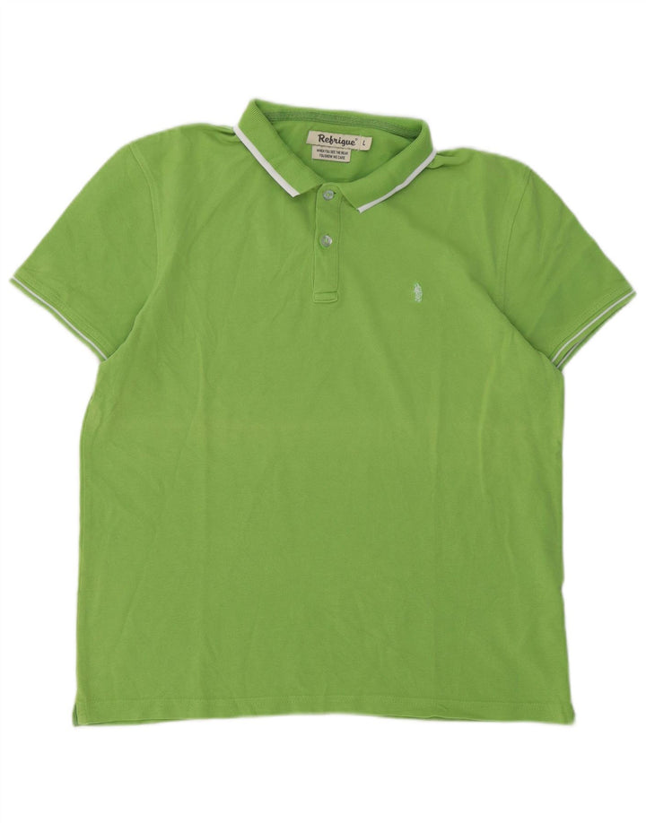 Męska koszulka polo Refrigiwear, duża, zielona bawełna