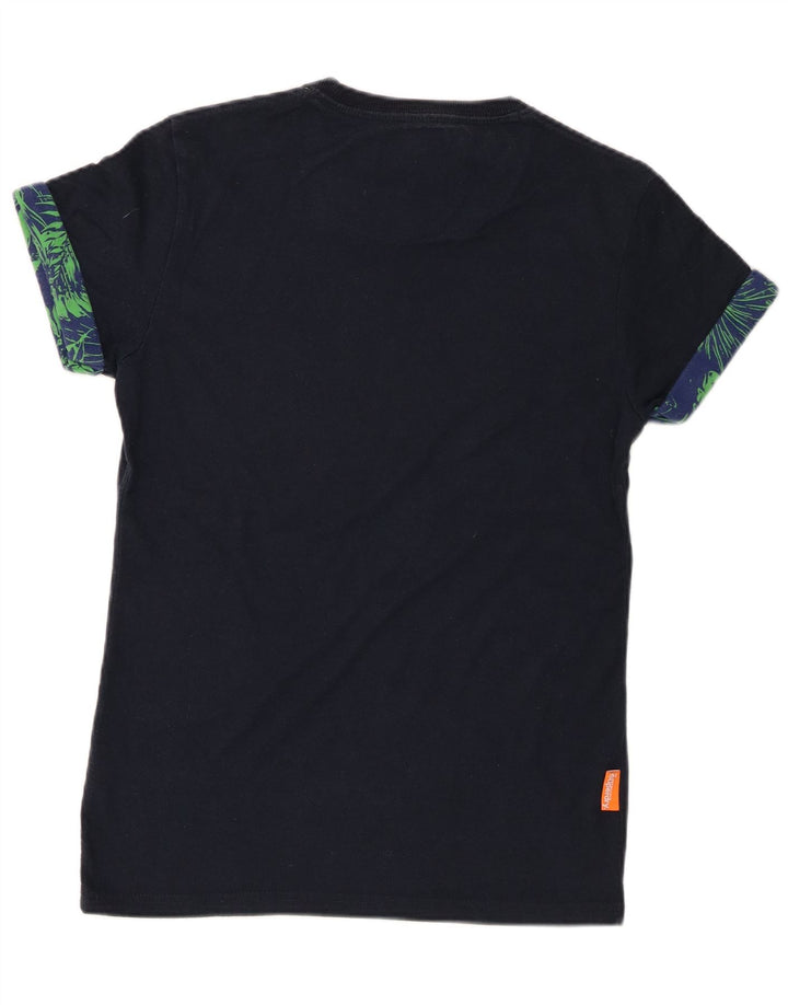 T-shirt męski Superdry, mały, granatowy, bawełniany