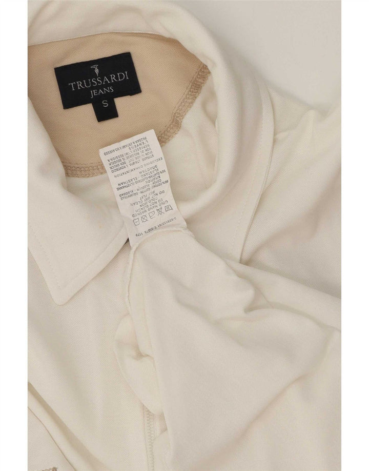 Męska koszulka polo Trussardi Jeans, mała, biała, bawełniana
