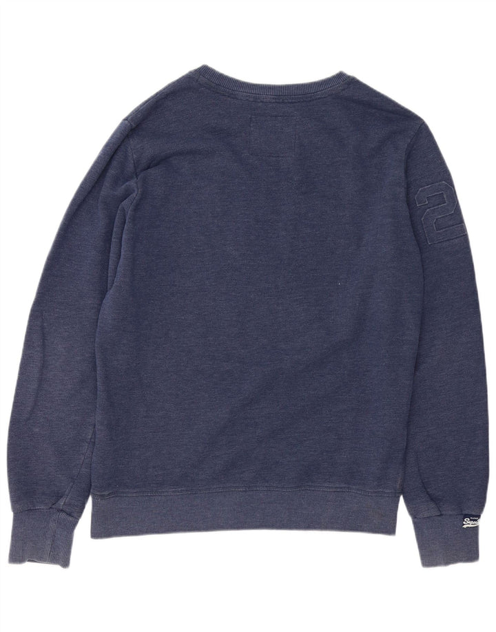 Męski sweter z grafiką Superdry XL, bawełniany w niebieskie plamki