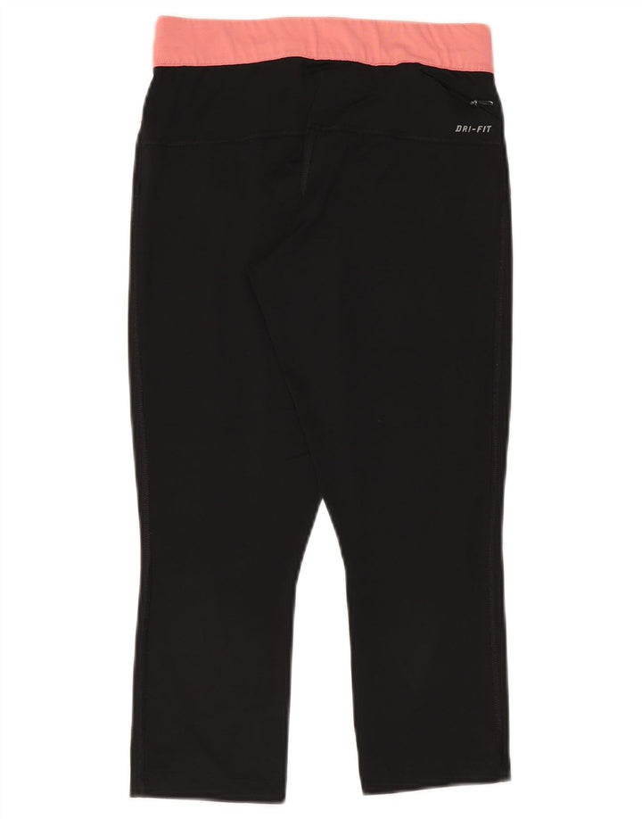 Damskie legginsy Nike Dri Fit Capri UK 10, małe, czarne, poliestrowe