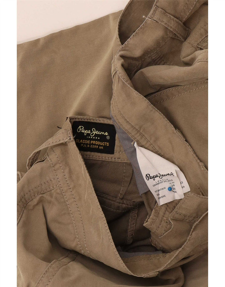 Męskie bermudy PEPE Jeans Cargo W34, duże, beżowe, bawełniane