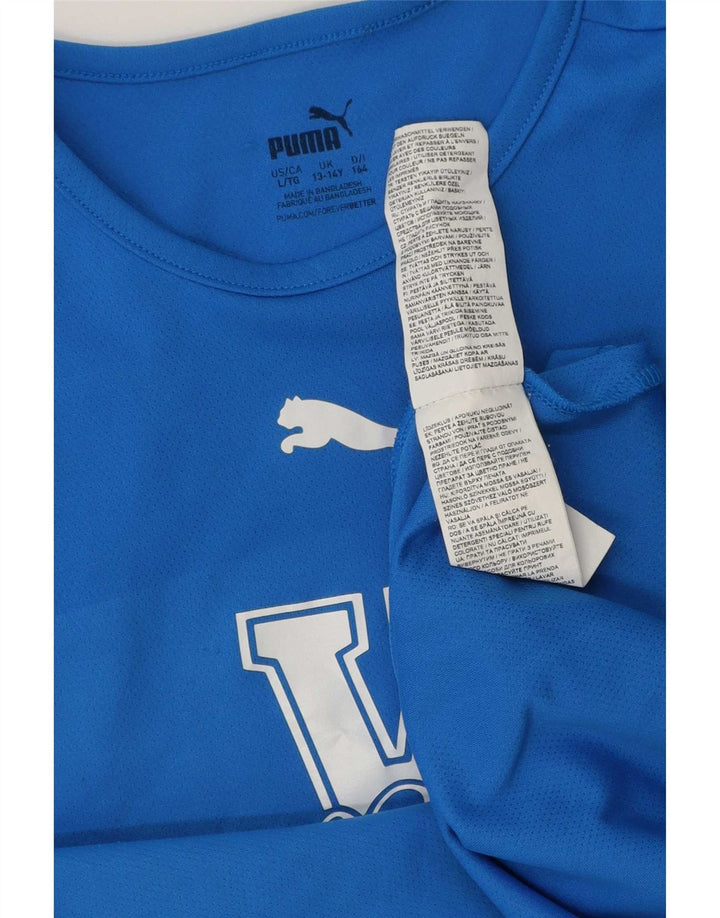 Chłopięca koszulka z grafiką Puma Wildcats, 13-14 lat, duża, niebieska, poliester