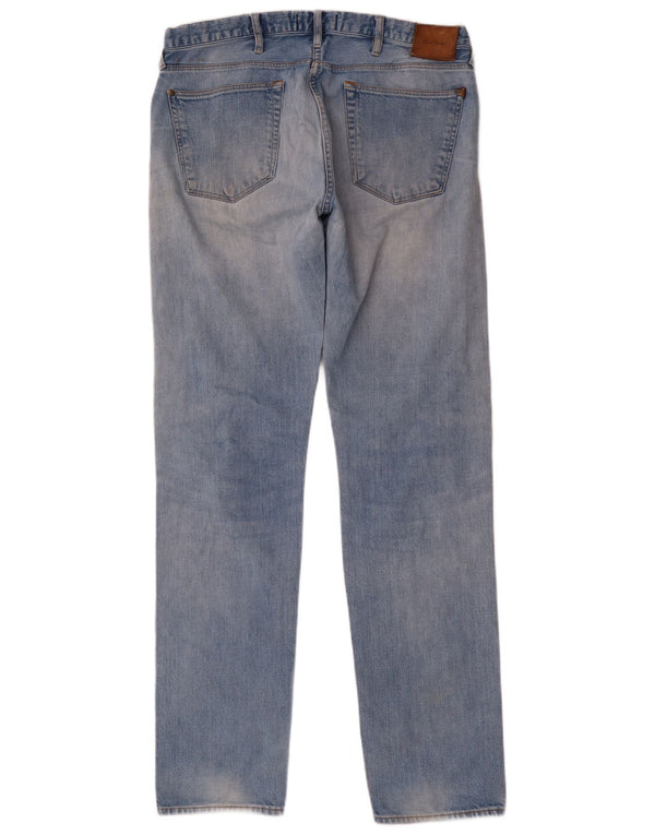 Paul Smith Mens Distressed Straight Jeans W32 L35 Blue Cotton