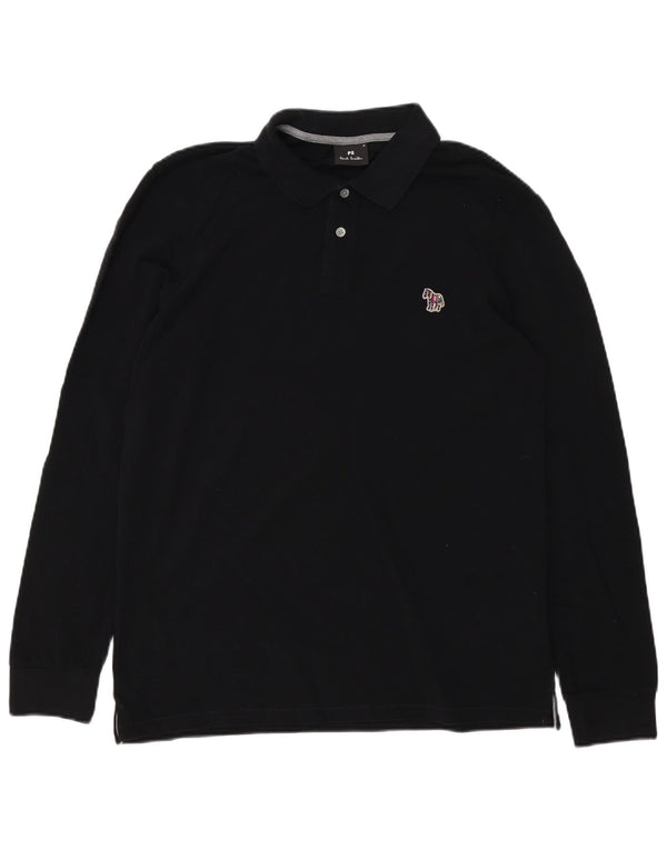 Męska koszulka polo Paul Smith z długim rękawem, średnia czarna