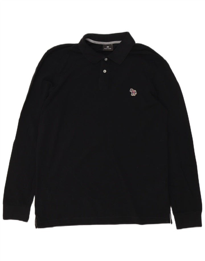 Męska koszulka polo Paul Smith z długim rękawem, średnia czarna