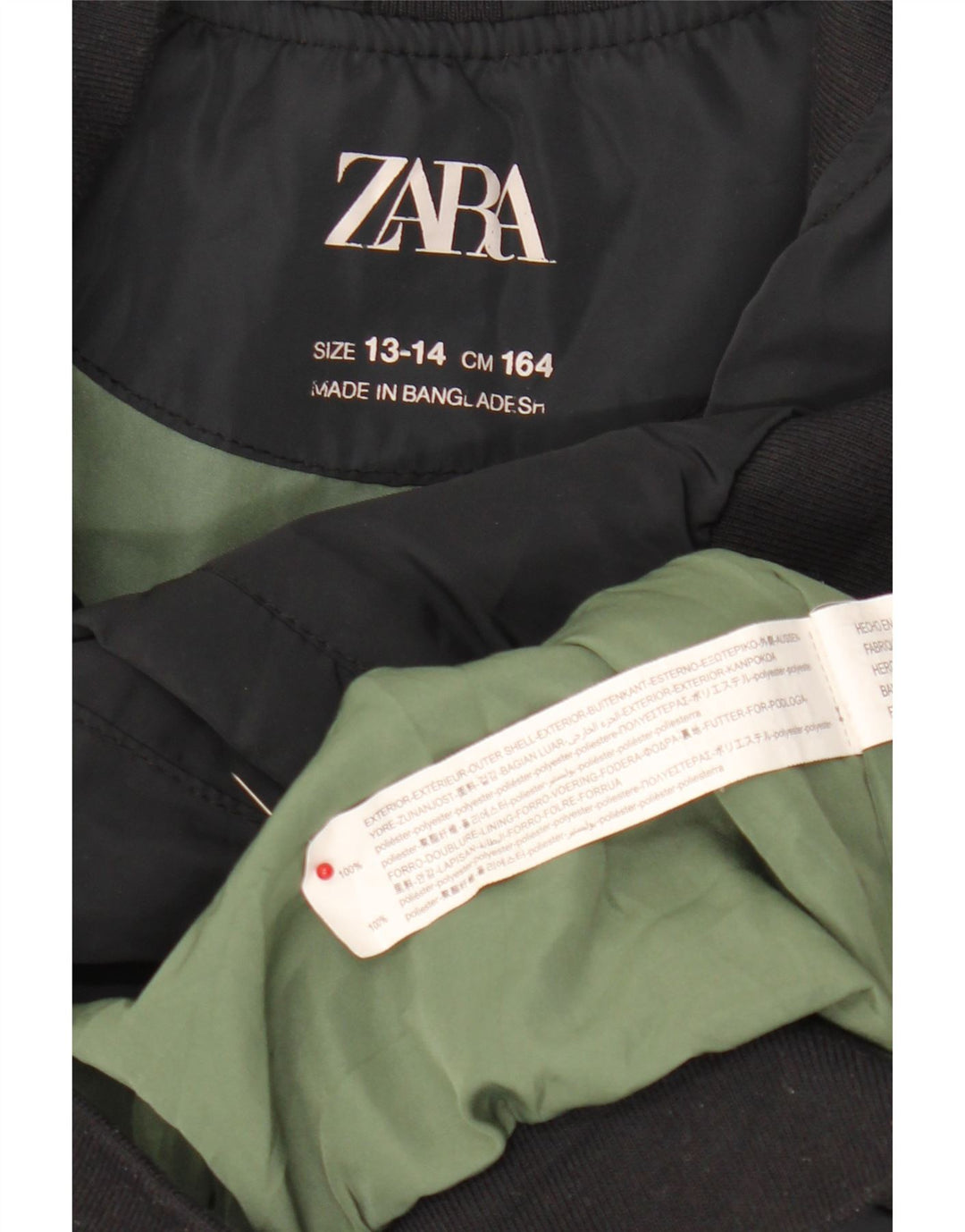 Kurtka bomberka chłopięca Zara 13-14 lat, czarna, poliester