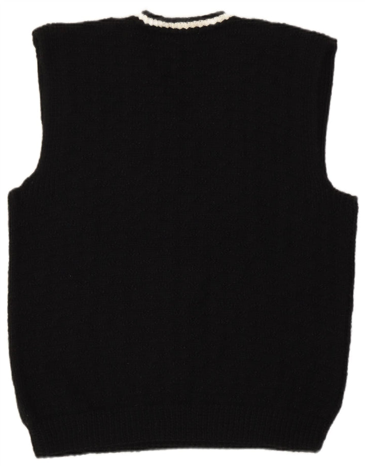 Vintage damski podkoszulek z kamizelką UK 16, duży, czarny, retro