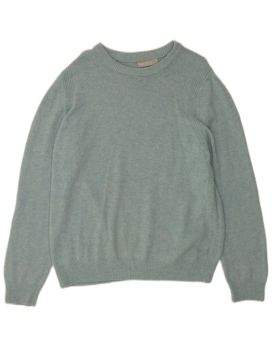 Marks & Spencer Damski sweter z dekoltem w łódkę, UK 16, duży, niebieski, wełniany